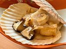 【夏のガストロノミー極み】お料理一例。ホタテと旬の焼き野菜をバター焼きでどうぞ。