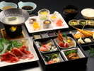 ◆ご滞在膳◆2泊目の夕食【メインは松花堂お重と三ケ日豚肉のしゃぶしゃぶ・串揚げ3種】