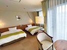 〈デラックスツイン〉嬉しい角部屋!49uの広々とした室内