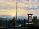 ルーフトップテラスから眺める朝日