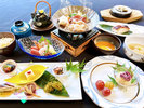 紫尾庵流創作懐石料理一例:薩摩の郷土料理や地元の素材をふんだんに使った四季折々のお料理です。