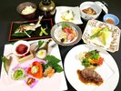紫尾庵流創作懐石料理一例:季節を彩る旬の食材を用い、紫尾庵流のお料理をご提供致します。
