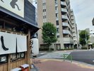 :B新富町駅:築地橋交差点を渡ります。