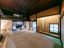 【歳吉屋】百一/町屋を感じる「襖」で繋がる続間/半露天風呂付