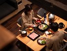 <島茂屋ご宿泊者様のご夕食>新郷土料理を部屋食スタイルにアレンジした専用メニューでご提供します