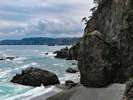 【真崎海岸】向こうの岸まで見えます。