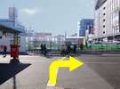 �C南口を出て右へ歩きます。