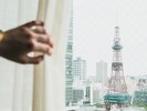 クロスフロア スーペリアツインお部屋からテレビ塔を眺めることが出来る。