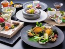 ≪一番人気≫メインに常陸牛か鮑のお好きなほうを選べる、プレミアム会席(殻付き鮑の陶板焼き)