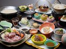 *旬の海の幸や福島牛、麓山高原豚など、料理長こだわりの味覚を楽しむおすすめ会席です。