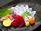 万福会席プラン【造里:河豚鉄刺 他二種盛り】
