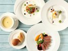 【4/29-6/30】メインのお料理がお肉のハーフコースランチです。☆ソフトドリンク飲み放題