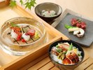 備前黒毛和牛の炙り焼きや、彩り豊かな夏野菜のばら寿司など、岡山ならではの旬の味覚をご堪能ください。
