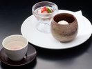 【ご夕食】熊野絢爛割烹-白龍-/甘味<桜葛餅と白雪添え>