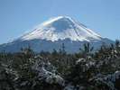 レストランより望む厳冬の富士山