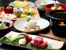 三田牛ステーキ付き旬菜会席(一例)