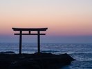 海岸の岩場に立つ「神磯の鳥居」や境内から美しい夕日を見ることができます。ホテルから車で約5分