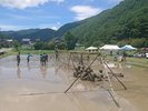 地元川島では、田んぼに水を張ってバレーボールをする、どろん田バレーボール世界大会が行われます。