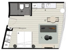 【スタジオルーム】お部屋の間取り図(一例)