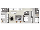 【3ベッドルーム】お部屋の間取り図(一例)