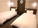 ◆禁煙コンパクトツインルーム◆17.1u(ベッド幅90cm×195cm×1台、100p×195p×1台)