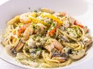 9月ランチメニュー★ほたて、ムール貝、えびのバジルクリームパスタ