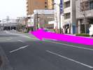 橋のかかっている交差点まで直進でお願い致します。(2つ目の信号機まで)