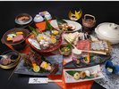 【★お盆限定★】<至福の饗宴 >伊勢海老・鱧・鮑・知多牛ステーキ&しゃぶしゃぶ≪最上級会席〜清源〜≫