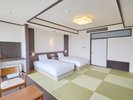 ・【和室ツイン】和室にシングルベッドを2台設置。伸び伸びとお過ごしいただけます