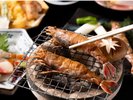 モサエビの炭焼き