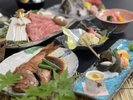 金目鯛の煮つけ&牛のしゃぶしゃぶプランの一例