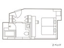 【ファミリールーム2ベッド】客室平面図