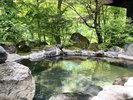 奥飛騨の大自然のなかで四季折々の景色を楽しめる露天風呂
