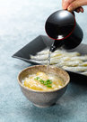 ひらめの漬けをご用意!出汁をかけてお茶漬けとしてもお楽しみいただけます。