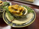 献立一例(鮑の磯焼き)