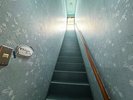 屋上展望台へ続く階段。少し急なため手すりを持って足元にご注意を!上りきった先には絶景が広がります。