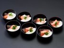 【朝食】三陸産銀鮭と宮城県産鰹の山掛け