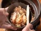 夕食|土鍋で炊き上げたご飯は絶品(一例)