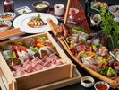 【プレミアムツイン専用特撰会席】豪快な舟盛とオリーブの香り漂う四国の食材を使用したせいろ蒸し