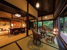 ■ラウンジ「サロン上段」 江戸時代、皇女和宮様や参勤交代の諸大名が滞在した上段の間をリニューアル