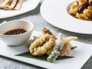 鱧と季節野菜の中国風天ぷら 油淋ソース