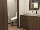 2階にデザイナーズルームの洗面とおトイレです。*お風呂は温泉ご利用です。