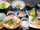 2026年10月〜12月「旬の季節の和食会席」旬魚のしゃぶしゃぶ鍋メインの約8〜10品のメニューです