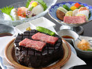 茨城県産黒毛和牛 常陸牛サーロイン+海鮮 筑波石焼き(グレードアッププラン)