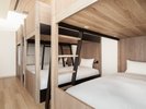 6人部屋バンクベッド多人数での利用シーンにお勧めです。最大6名まで宿泊可能。
