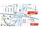 当館周辺の詳細マップです。京阪清水五条駅から徒歩1分と、利便性の高い立地にございます。