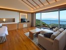 <西棟4階> 温泉露天 デラックス テラスツイン A 全室オーシャンビュー・露天風呂&テラス付