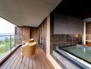 <東棟3階> 温泉露天 デラックス テラスツイン B1 全室オーシャンビュー・露天風呂&テラス付