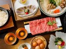 【隣接レストラン/蜃気楼しゃぶしゃぶ】素材の旨味を最大限に引き出す特製出汁に潜らせ、自家製ダレで。
