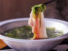 【リゾート内レストラン/蕎麦前 宮古】名物のアグー豚バラ肉を使用した、豚しゃぶ